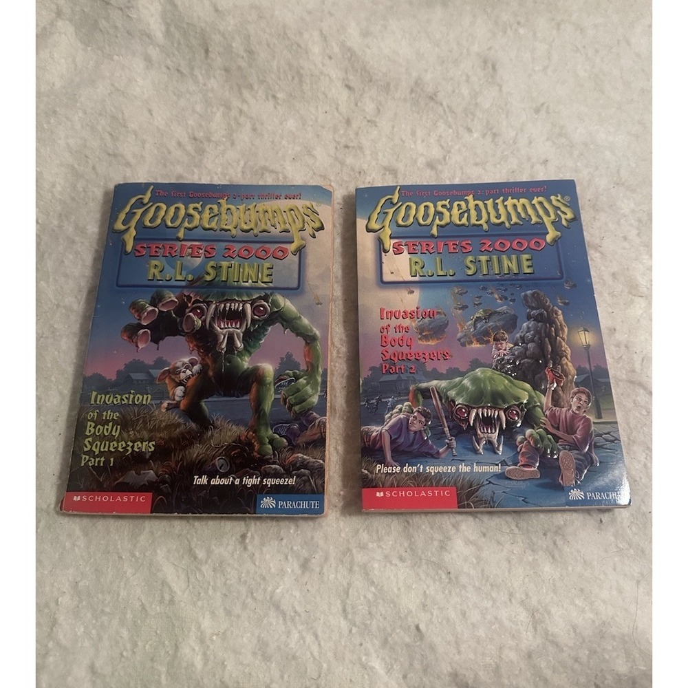 Goosebumps Series 2000 Invasion Body Squeezers Part 1&2 Both 1st Editions